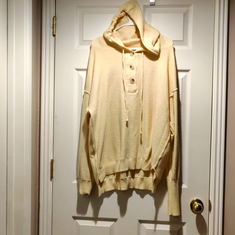Reverse stitching White Birch hooded sweater